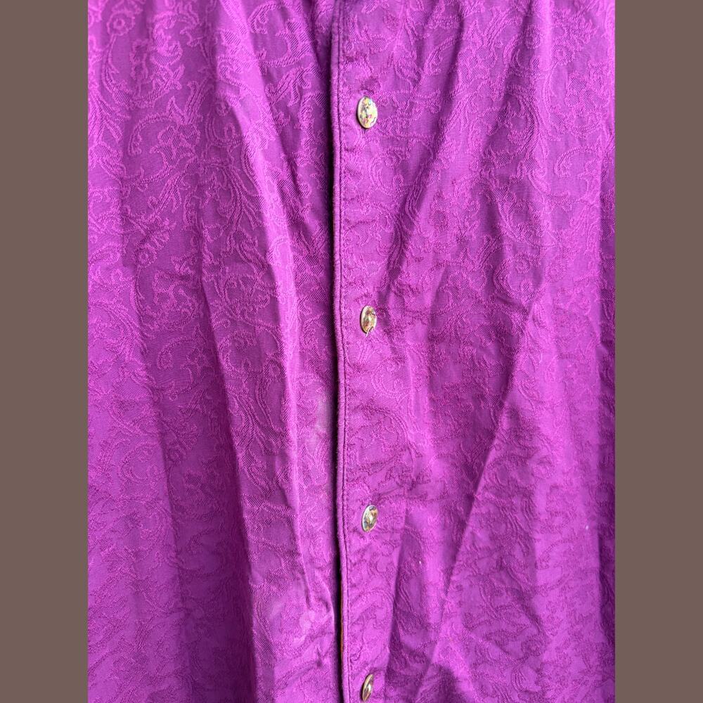 Robert Graham Button Up Shirt | Purple Paisley Jacquard | Size L | Vintage - Picture 2 of 5